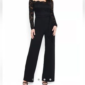 Bebe Lace Off Shoulder Jumpsuit Size 0